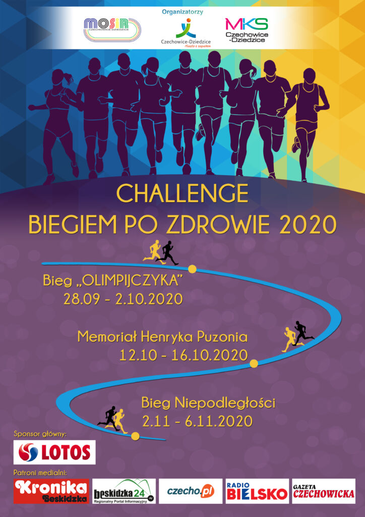 Plakat- Challenge Biegiem po zdrowie 2020
