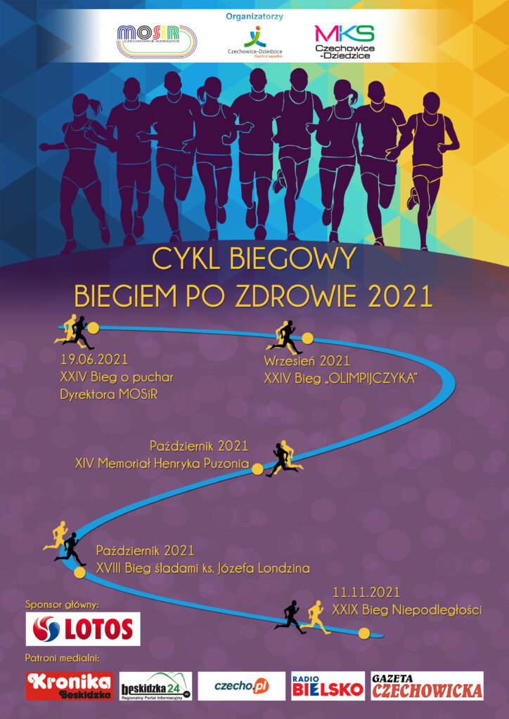 Plakat Cyklu Biegowego- Biegiem po zdrowie 2021