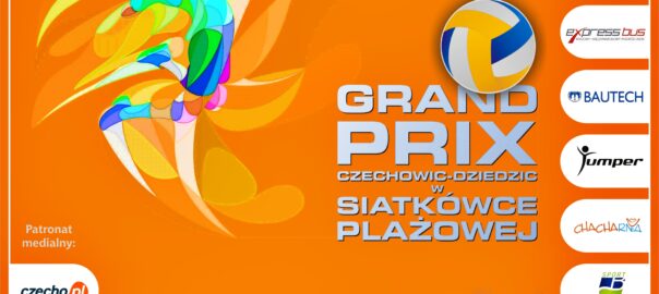 Plakat informacyjny Grand Prix w siatkówce plażowej