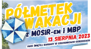 plakat- półmetek wakacji