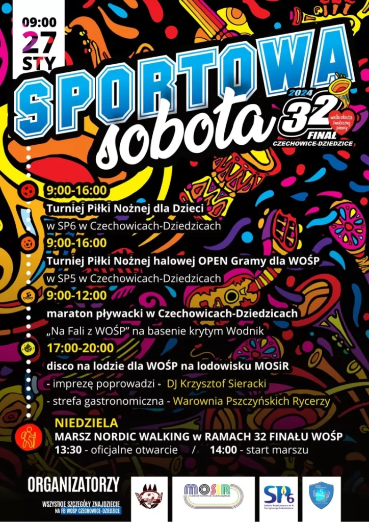 plakat WOŚP- sportowa sobota