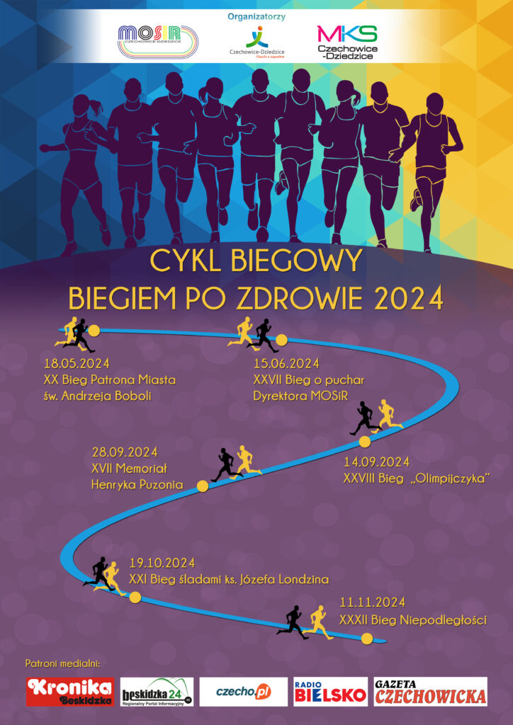 plakat Cykl Biegowy "Biegiem Po Zdrowie 2024"